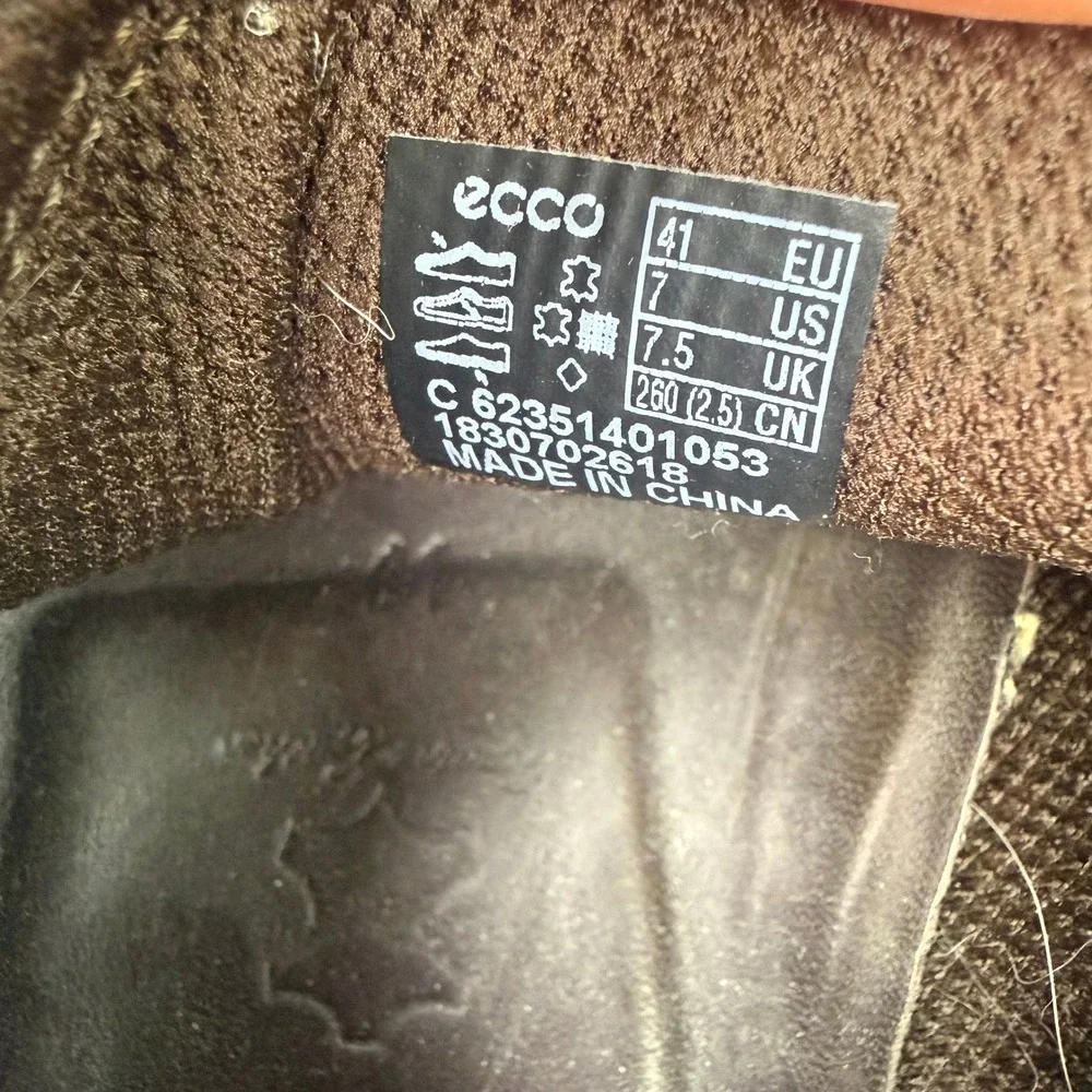 ECCO Mens Helsinki Slip On Loafers Brown Leather Dress Shoes Men's 7 EU 41